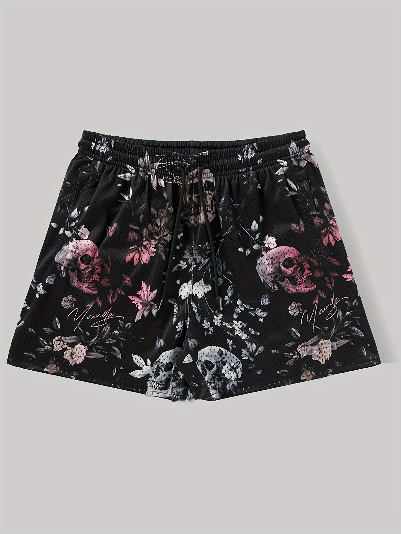 Summer Breathable Basketball Shorts Skull Flame Design Casual Athletic Running Training Gear Loose Unisex Basketball Short Moto
