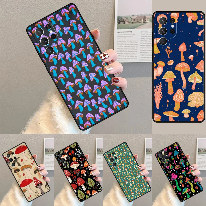 Cover For Samsung Galaxy S24 Ultra S21 S22 S8 S9 S10E Note 10 20 Plus FE S23 Hippie Mushroom Frog shrooms Phone case Coque