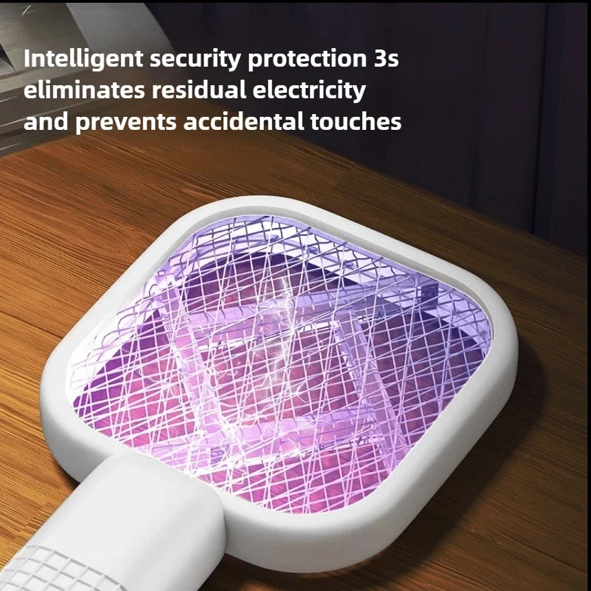 Electric Mosquito Swatter Rechargeable Bug Zapper UV Light Fly Killer Insect Racket for Home Outdoor Pest Control Camping Use