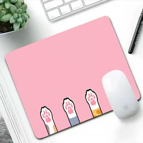 Pink Cute Cat Paw Small Mouse Pad Gaming Accessories PC Laptop Gamer Mousepad Anime Antislip Table Keyboard Desk Mat Carpet Rug