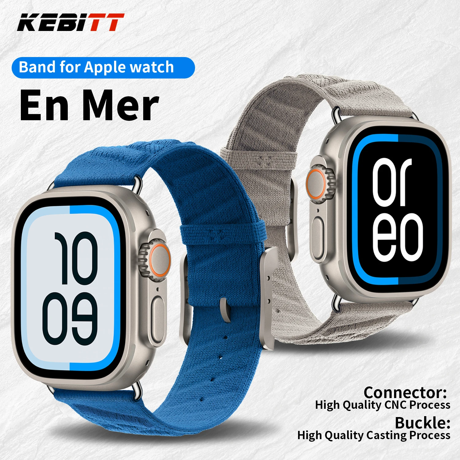 2026 Kebitt New En Mer Bleu Nuit Single Tour Iwatch Band 42mm For Apple Watch Ultra4 3 Series12 11 10 9 8Se 3 Strap 46MM 45 49MM