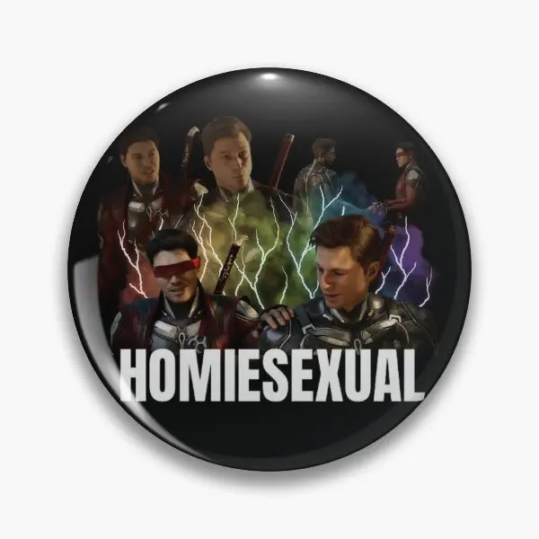 Homiesexual Mortal Kombat 1  Soft Button Pin Cartoon Brooch Lover Decor Funny Women Collar Metal Cute Gift Jewelry Fashion