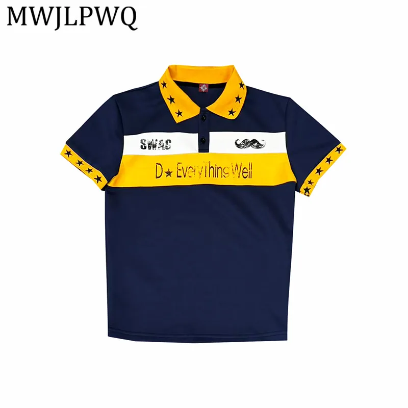 

MWJLPWQ Men Color Block Star Print Polo Shirt Short Sleeve Collared Top Mustache Graphic Daily Wear Blouse 2026 Summer New 15551