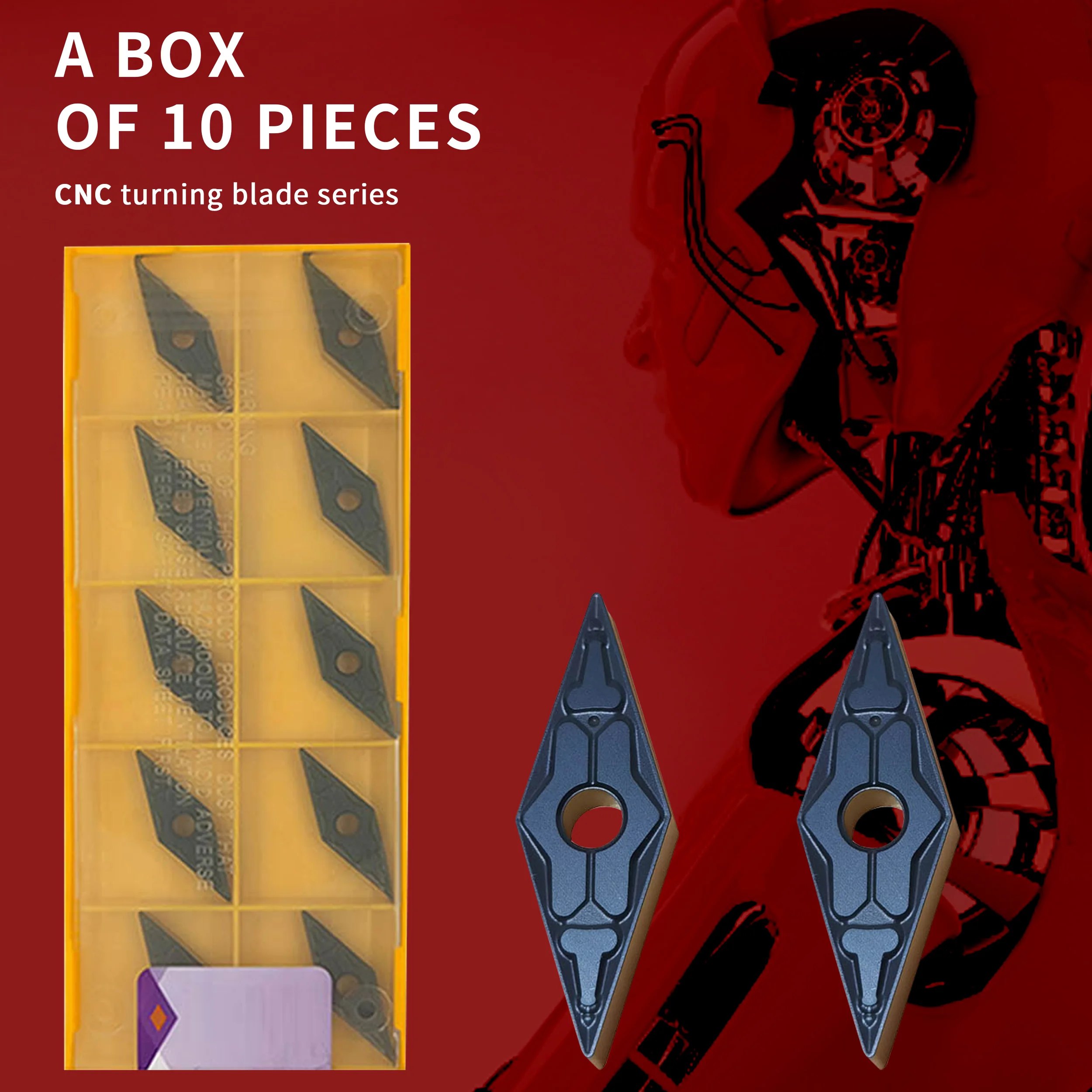 10 Chiếc Carbide 2 Màu Dạng VNMG160404 VNMG160408-MT VNMG160412-MT HS8125 Tiện Bằng Máy CNC Bên Ngoài Biến Dụng Cụ Đặc Biệt Cho Thép Không Gỉ