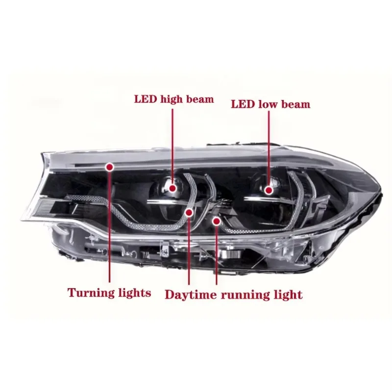 Full LED Headlight Assembly, High Low Beam DRL Signal Lamp, Premium Auto Styling Accessories 2017-2020