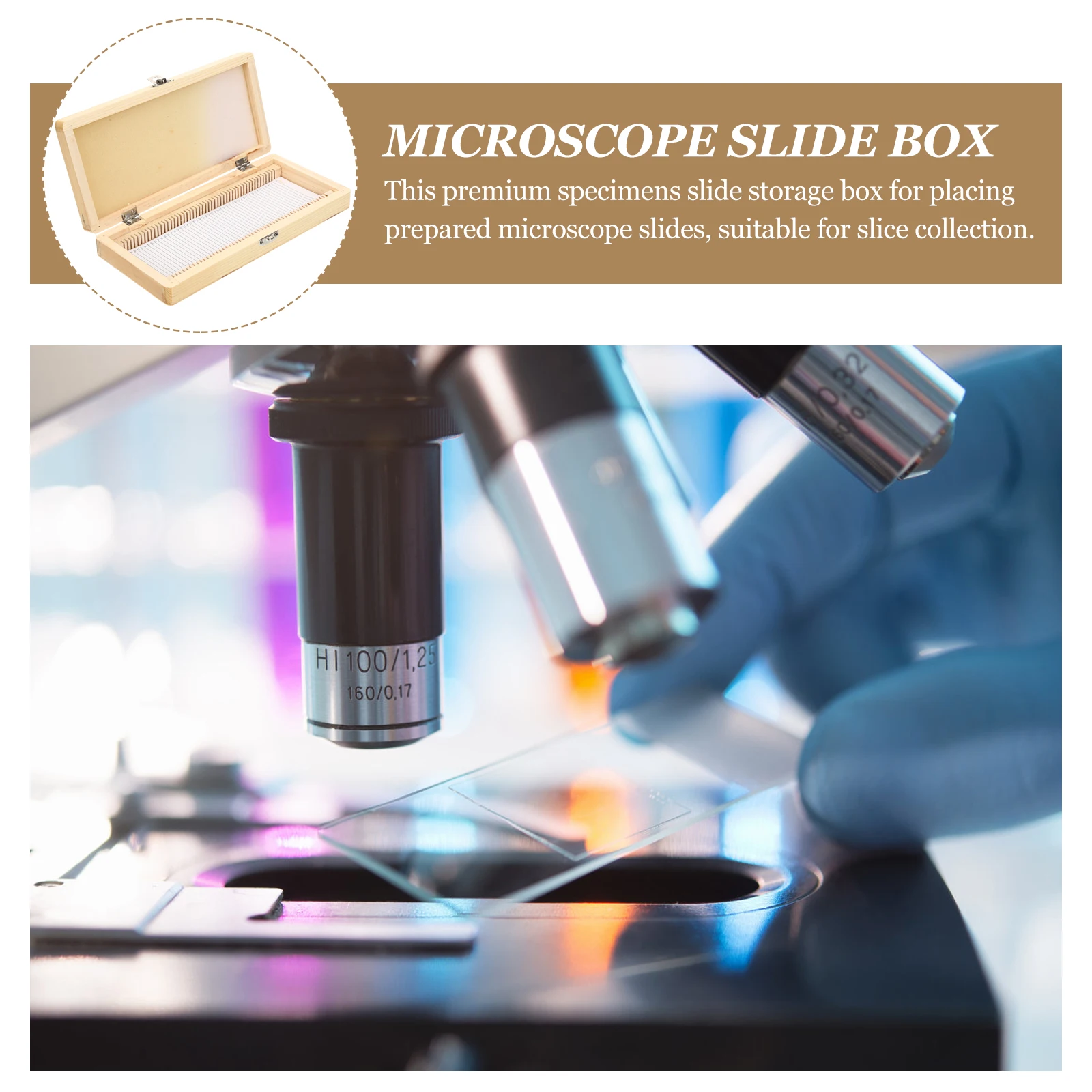 

Wooden Microscope Slide Storage Box Specimen Case For Lab Glass Slices Container Numbered Slots Fine Craftsmanship