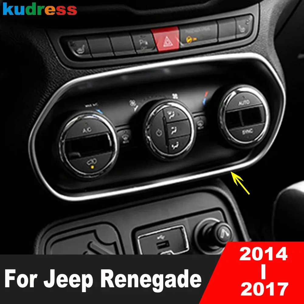 For Jeep Renegade 2014 2015 2016 2017 Matte Car Center Air Condition AC Switch Button Frame Cover Trim Interior Accessories