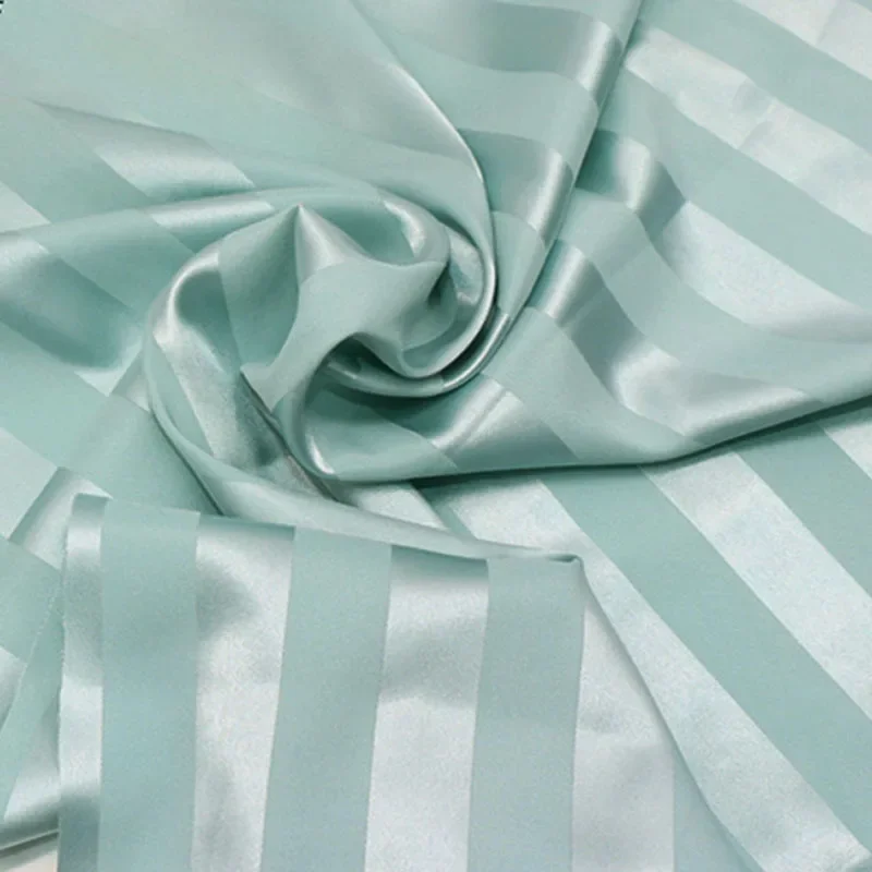 Wide Stripe Jacquard Stretchy Satin Imitation Silk Charmeuse Qualified Fabric