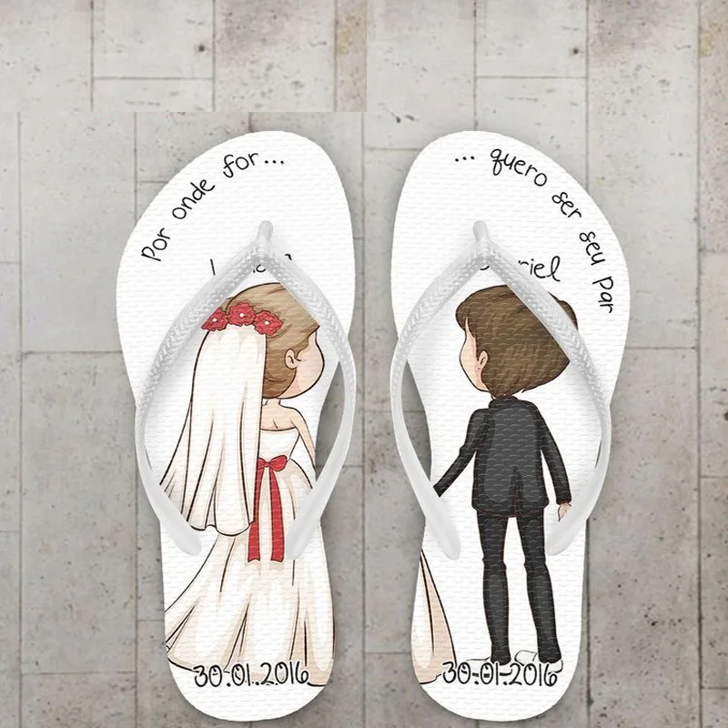 Personalized Printed Flip Flop for Wedding, Honeymoon, Travel Mr and Mrs, Bridal Shower, Bridesmaid Gifts, Proposal for Guest