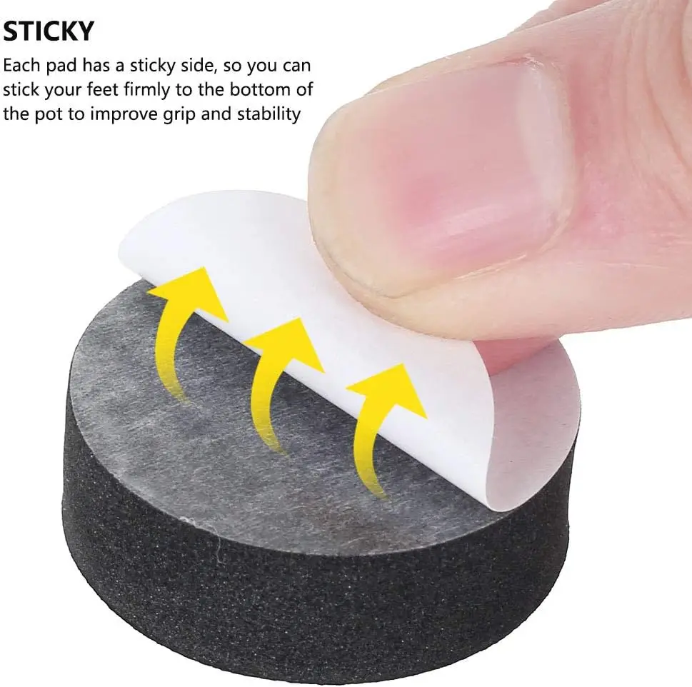 30Pcs Pot Feet Invisible Round Flowerpot Riser Stands Self - Adhesive Black Non - Slip Heavy Duty Pot Pad for Balcony