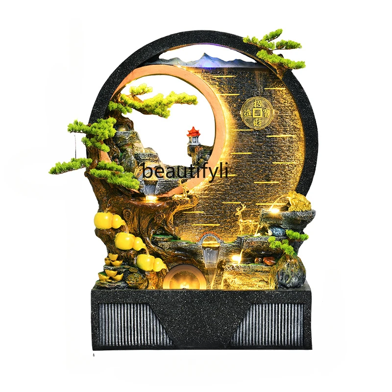 

Rockery Fountain Water Decoration Office Shop Opening Gifts Living Room Fengshui Wheel Home Hallway Floor-Standing Decorations