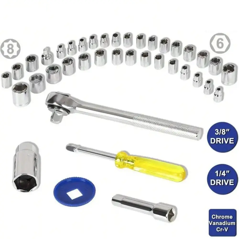 

Strong Toughness Socket Wrench Set High Hardness Wear-resistant Multifunctional Repair Tool Set Anti-slip Multi-Purpose