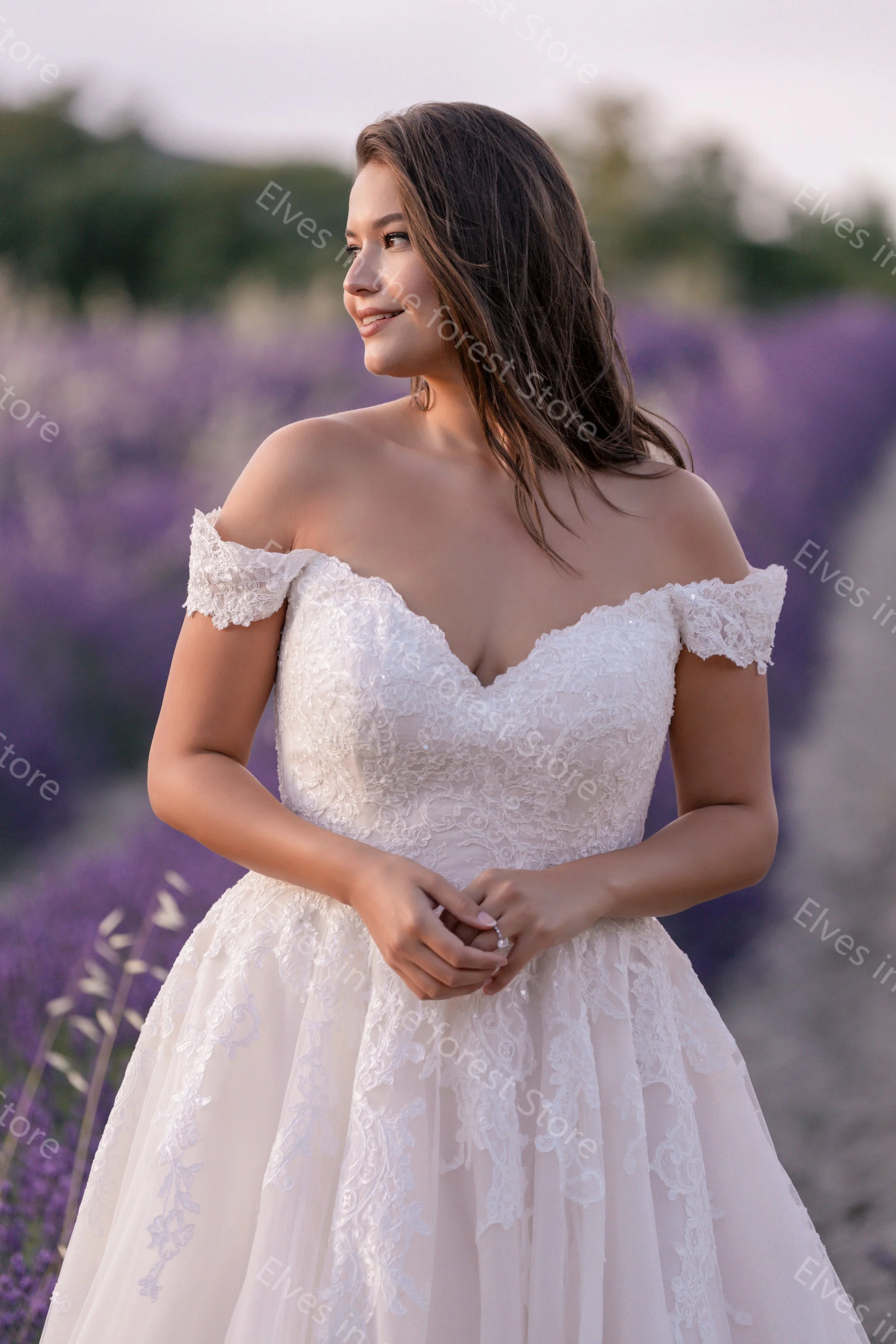 Off-shoulder ivoor trouwjurken kant applicaties glitter pailletten bruidsjurken sexy plus size aangepaste vestidos de mariee