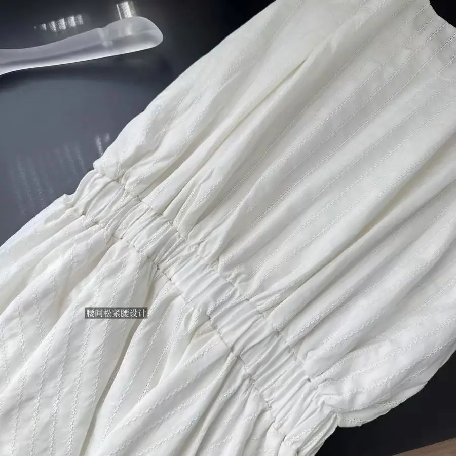 Korean Style Summer Vintage Mori Girl Mini Solid Color Dress With Belt 2000s Women Frock Evening Dress