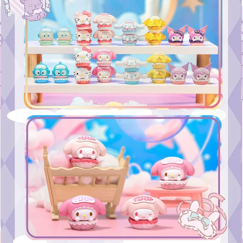 本物のサンリオ ハローキティ マイメロディ クロミ シナモロール ファミリー クレイドル ドリーム シリーズ かわいい人形 ブラインドボックス おもちゃ 装飾品 ギフト