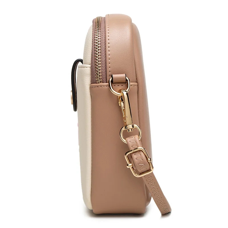 2023 Spring and summer new mobile phone bag female Japanese and South Korean PU soft small fresh high-grade fashion zipper large