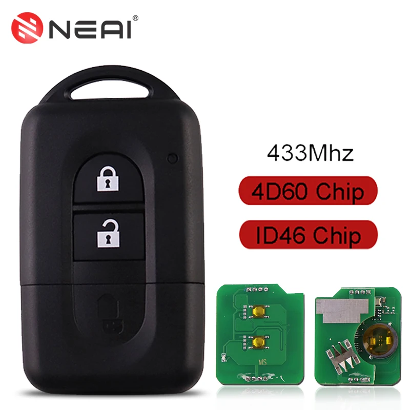 

433 МГц ID46 4D60 чип умный удаленный автомобильный ключ для Nissan Xtrail Qashqai Pathfinder Micra NV200 Navara Juke Uncut Blade Keyless Go