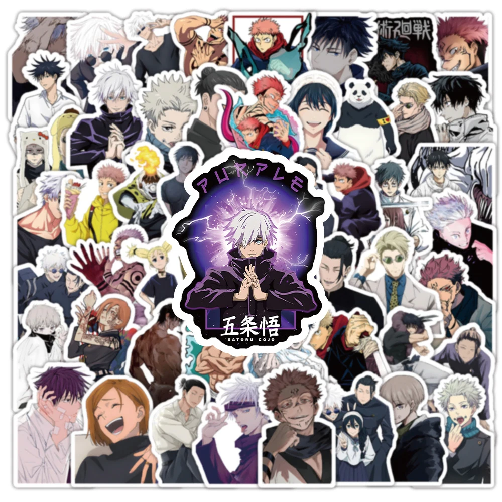 10/30/50/100PCS Cool Anime Jujutsu Kaisen Stickers Cartoon Graffiti Decals for Kids Toy DIY Phone Notebook Guitar Vinyl Sticker