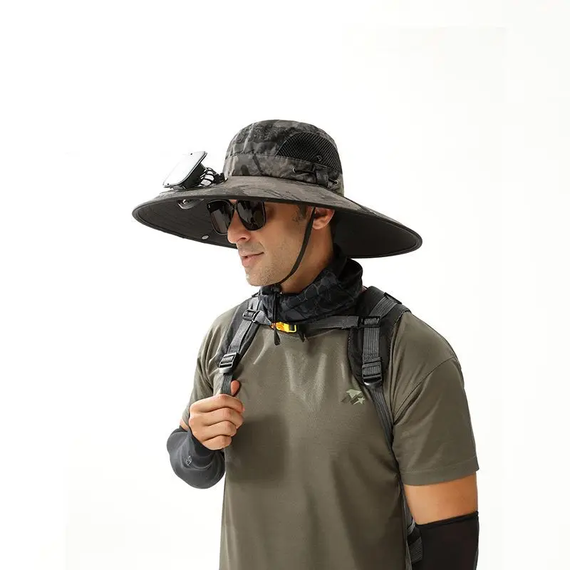 

2025 New Solar Fishing Cap with Double Fan