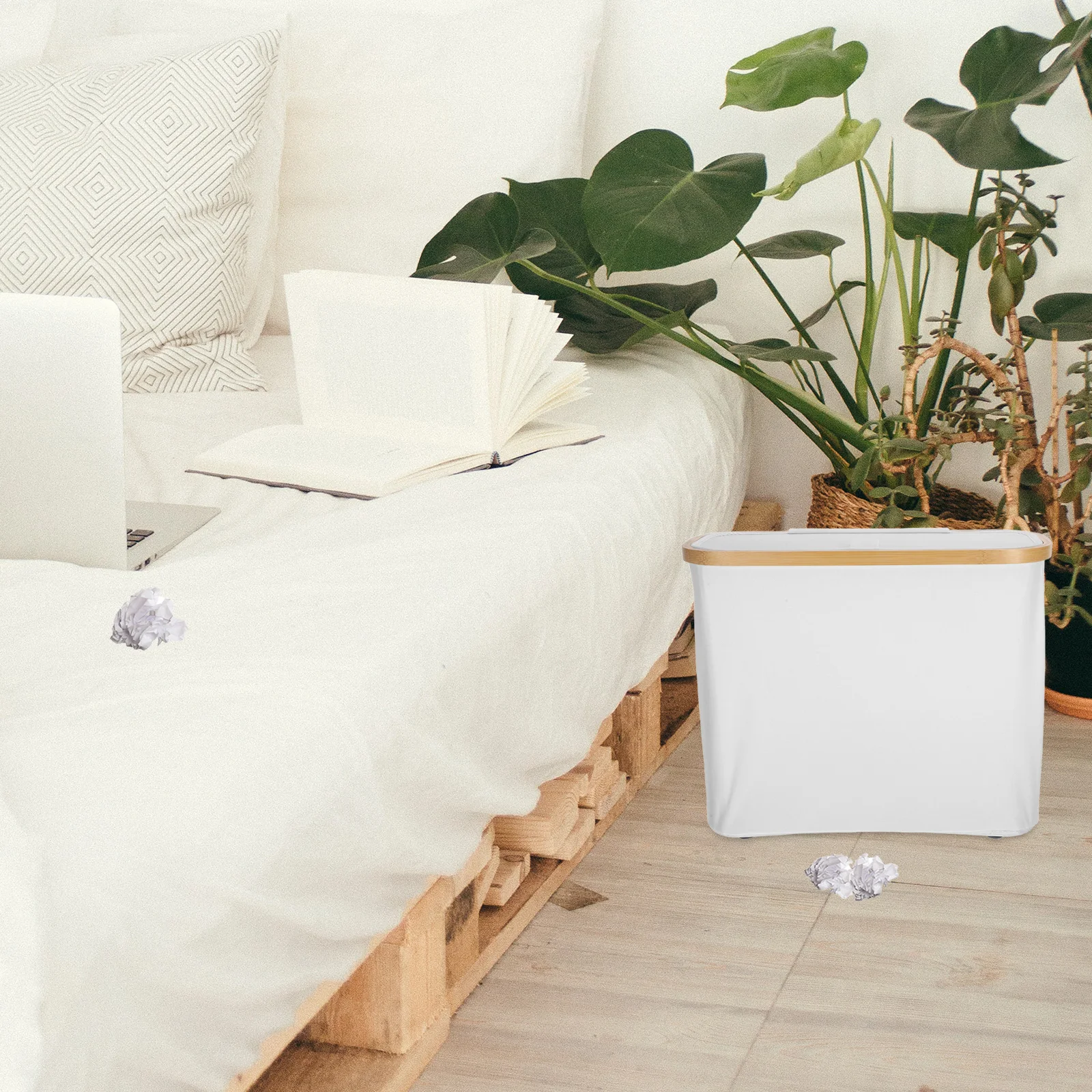 

Multifunctional Toilet Paper Basket with Lid Foldable Waterproof Storage for Bathroom Kitchen Bedroom Clutter Free