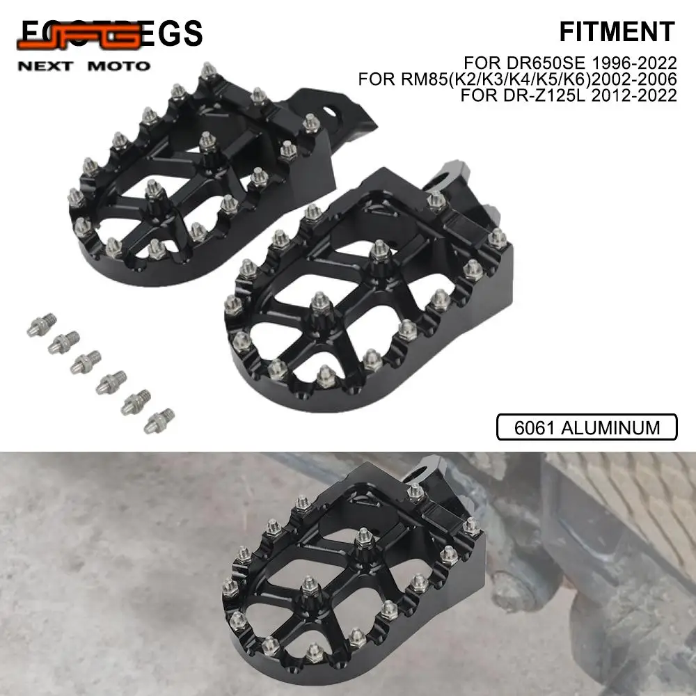 Foot Pegs For Suzuki DR650SE 1996-2022 RM85（K2/K3/K4/K5/K6）2002-2006 DRZ125L Motorcycle Dirt Pit Bike