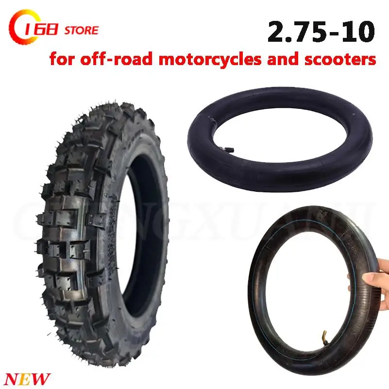 Neumático de motocross de 10 pulgadas (2.75-10) con cámara para moto de cross, pit bike, Atomik, SSR, SDG, GY6, scooter
