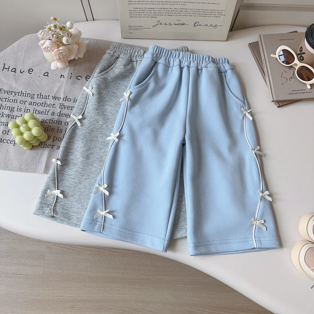 Girls' Korean Trousers Spring and Autumn New Women's Treasure Three-dimensional 2026 Bow Casual Trousers
