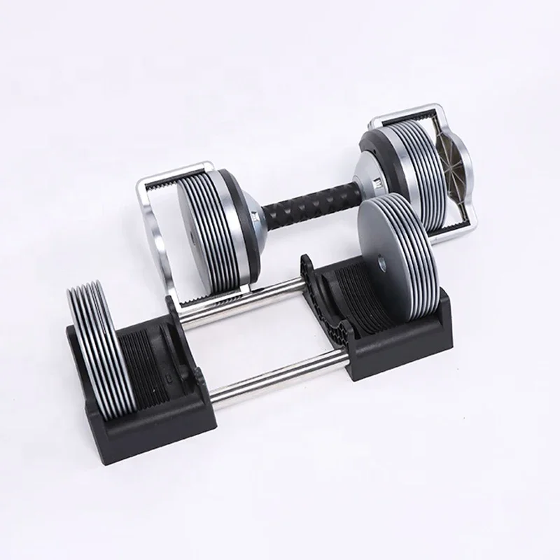 Novelty Style Automatically Stainless Steel 32KG Adjustable Dumbbells set weights for fitness pesas gimnasio