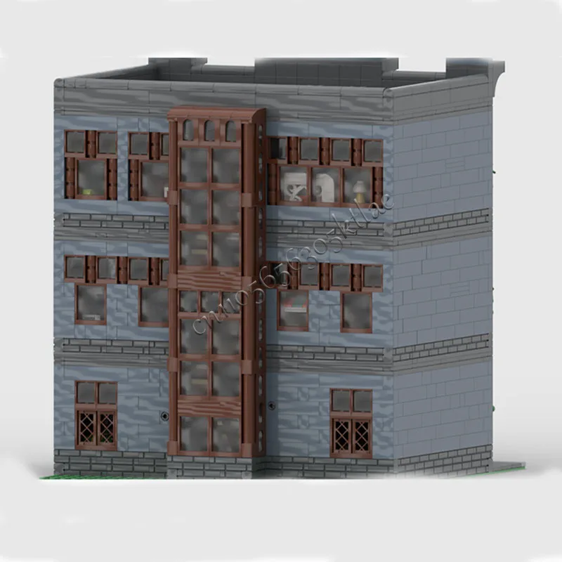 3371 PCS MOC Creative City Street View Modular 3 Stories Apartment Complex Model Architecture Building Block Kid Brick Toy Gift