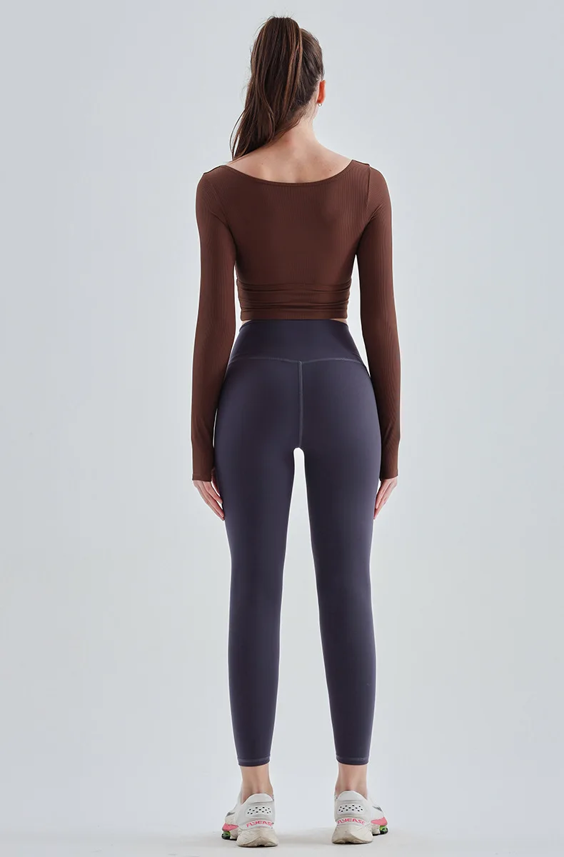 سراويل اليوغا النسائية عالية الخصر سلسة عالية بسط بعقب رفع تنفس السراويل الرياضية للنساء الصالة الرياضية طماق