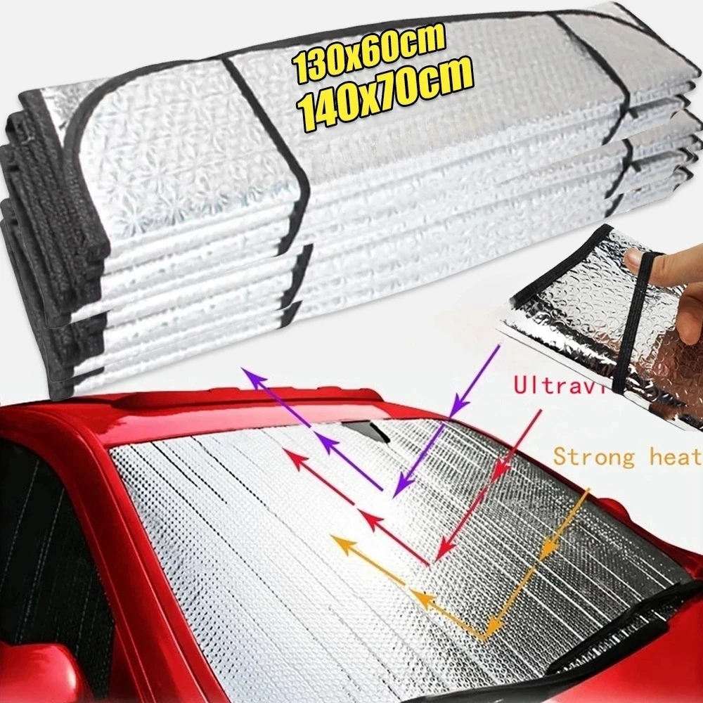 Car Sunshade Foldable Retractable UV Protection Car Sunshade - Front Rear Window Curtain + Windshield Visor Cover - view 4