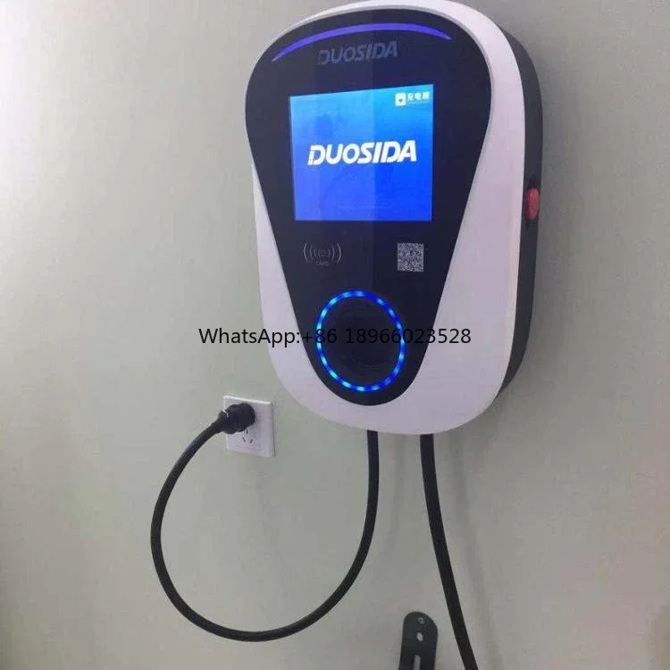 v2h Duosida 7KW 8 inch touch Led Screen AC charger station with  type 1 plug 5 m cable