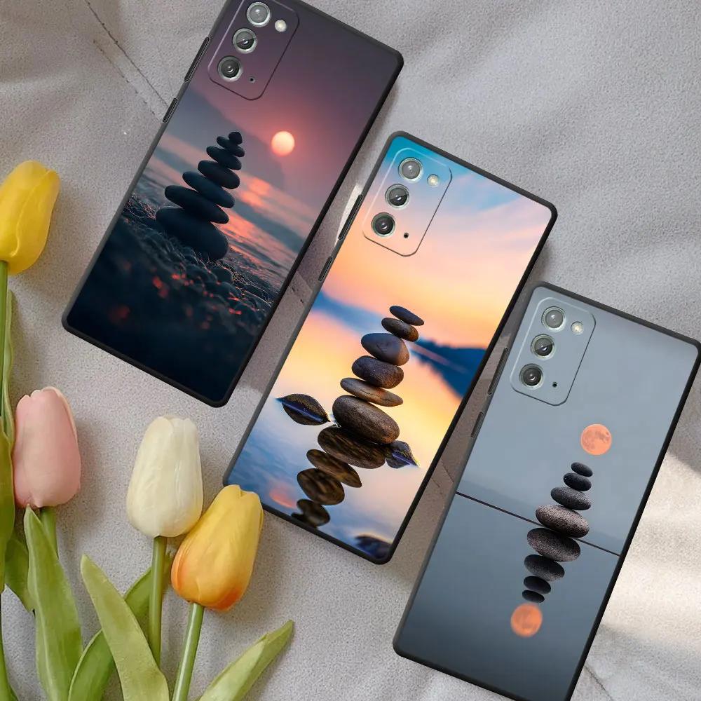 Balance Beauty At Sunset Case for Samsung Galaxy Note 20 Ultra 5G 10 Plus 9 Black TPU Phone Cover M12 J6 Plus J7 J8 J5 Prime