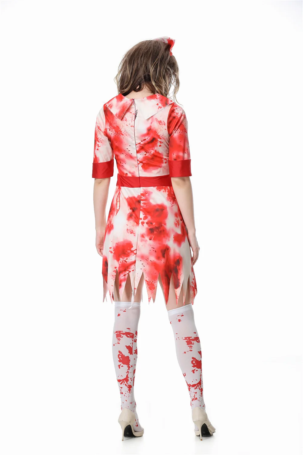 Costume de Cosplay d'Infirmière Démoniaque pour Halloween, Déguisement de Zombie Blanc Spooktacméthanol, Robe de Soirée de Carnaval