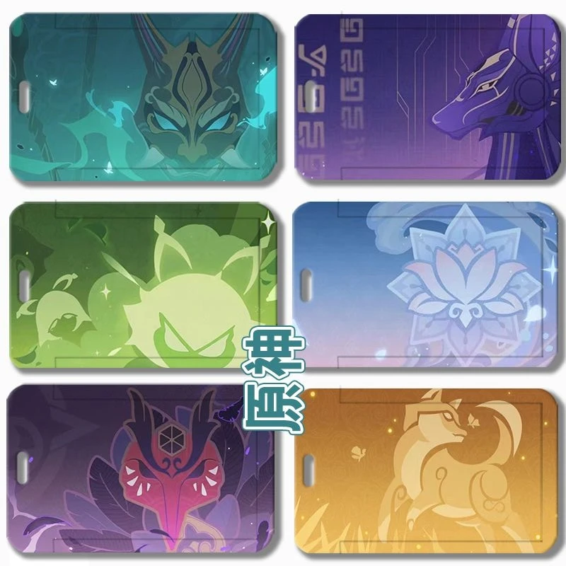 Game Impact Cyno Nilou Roles Abstract Painting Business Retractable Credit Card Holders Bank ID Holders Bus Card Cover Cases