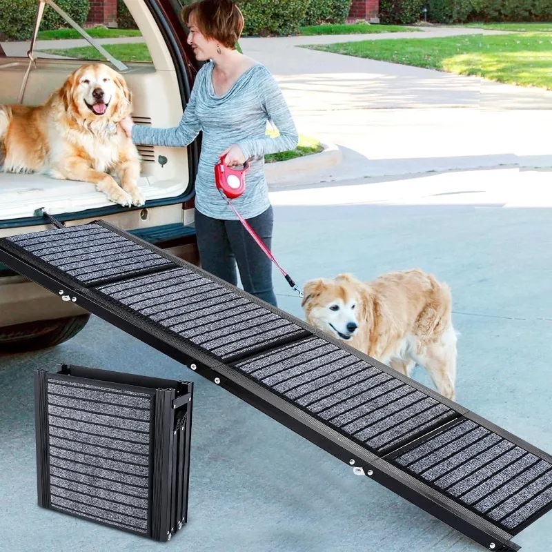 Foldable dog ramp for large dogs Light pet ramp Stairs Portable dog car ramp Non-slip carpet surface