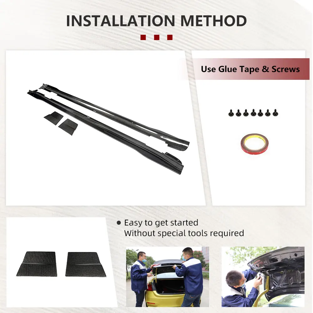 Side Skirts Extensions Lip For Porsche Taycan 9J1 Base 4S Sedan 2019-2024 Real Carbon Fiber Side Door Bumper Apron Lip Body Kit