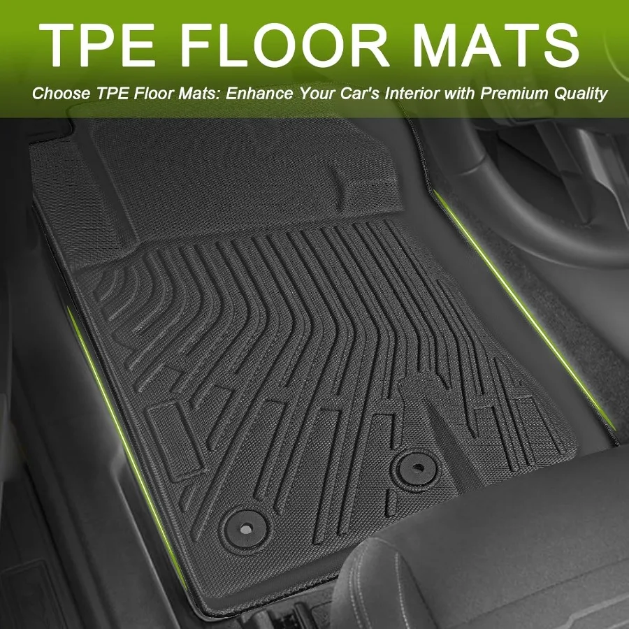 Zestaw dywaników samochodowych TPE na każdą pogodę do Escape 2020-2024 (niehybrydowy), obejmujący przednie i tylne rzędy siedzeń, 3-częściowy, czarny, wkładki do wnętrza samochodu, akcesoria.