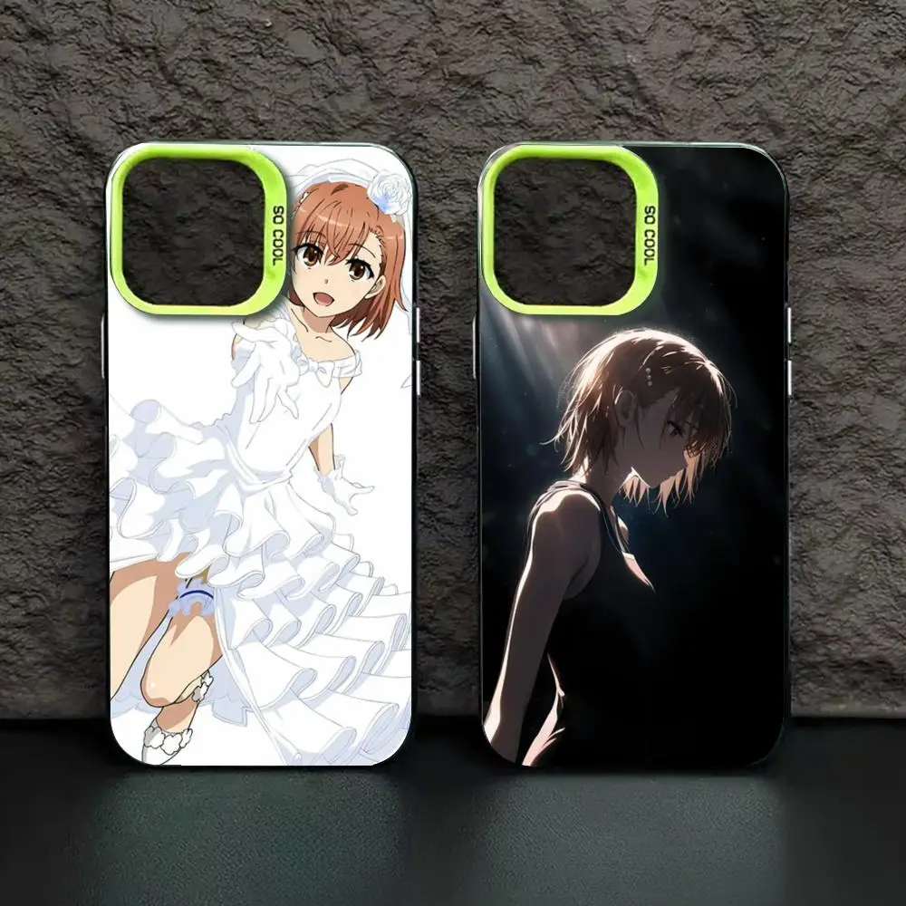 Mikoto Misaka Scientific Railgun Phone Case green IMD Colorful Silver Suitable soft case for iPhone 16 15 14 13 12 11 XS Pro Max