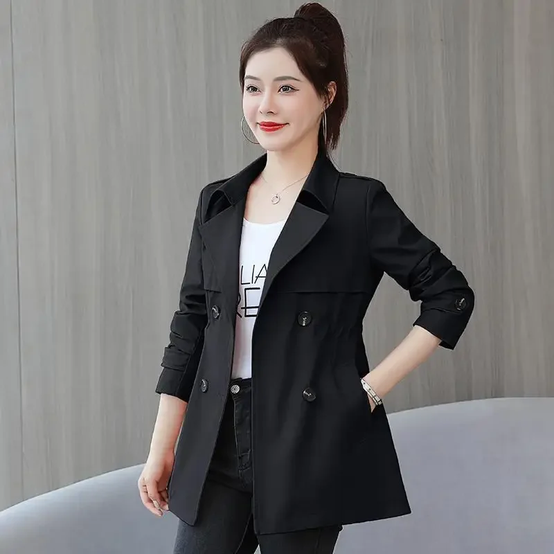 2023 Autumn New Women's Clothing Medium-length Top Trench Jacket Spring Autumn Style Ideal For Middle-aged Women