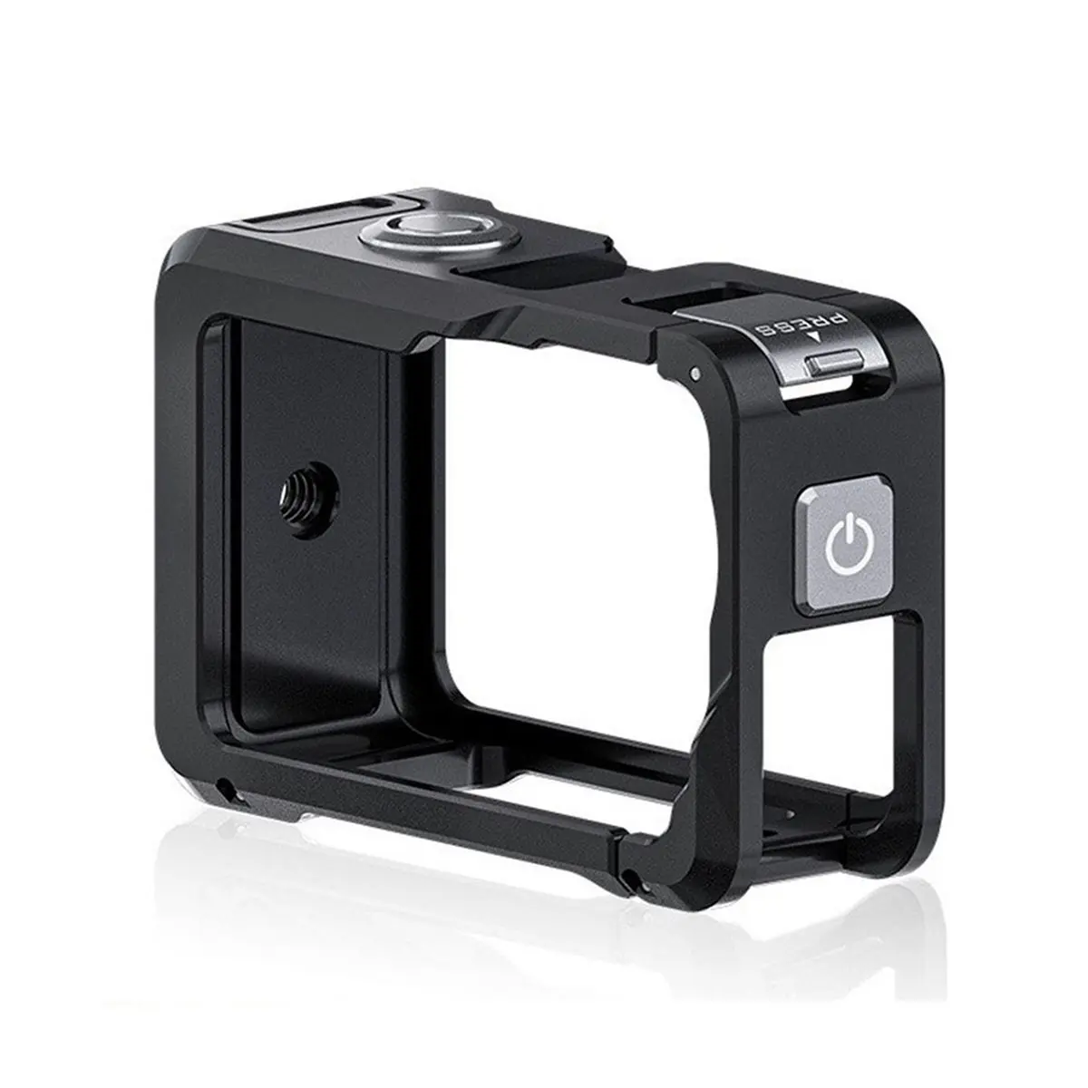 AT33 Metal Protective Case for DJI Action 6 Double-Opening Full-Coverage Cage Expansion Rabbit Cage with Cold Shoe Mounts