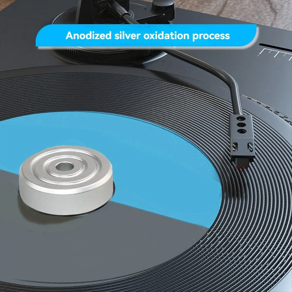 A14M Vinyl Record Weight Stabilizer Disc Balanced Clamp for Turntable LP Record Player Accessories Black
