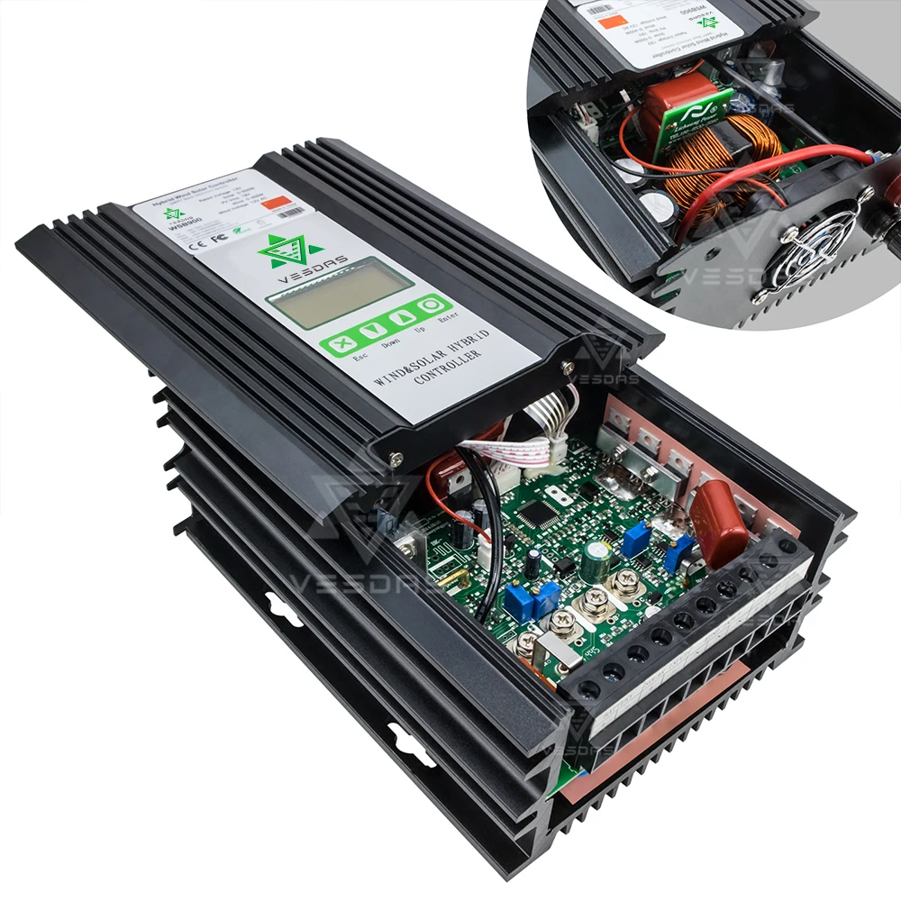 MPPT 2500W 48V Boost & Buck Wind-Solar-Hybrid-Controller Wind 1000W & Solar 1500W Bestes Wärmeableitungsdesign mit LCD-Display – Detail 12