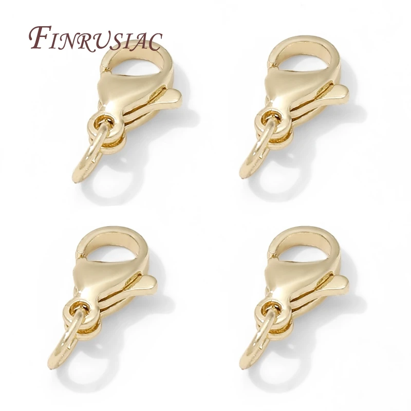 Klip Lobster Berlapis Emas Stainless Steel 10mm, Kunci Untuk Konektor Perhiasan Aksesoris Pembuatan Gelang DIY, Klip Untuk Perhiasan