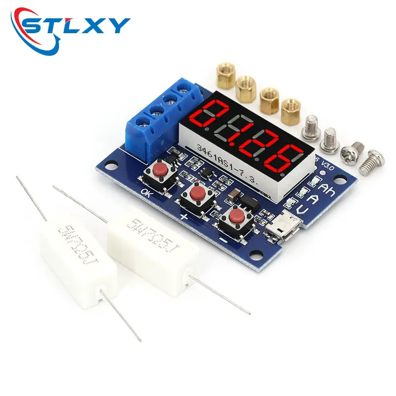 Battery Tester LED Digital Display 18650 Lithium Battery Power Supply Test Resistance Lead-acid Capacity Discharge Meter ZB2L3