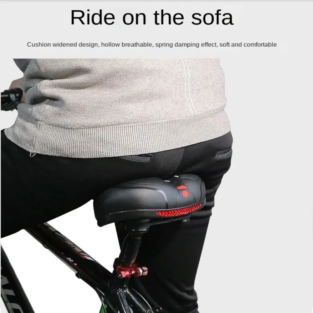 

Soft Safety Warning Bicycle Saddle Bicycle Accessories Shock Absorbing Bicycle Cushion Hollow Breathable Bike Seat Men Women