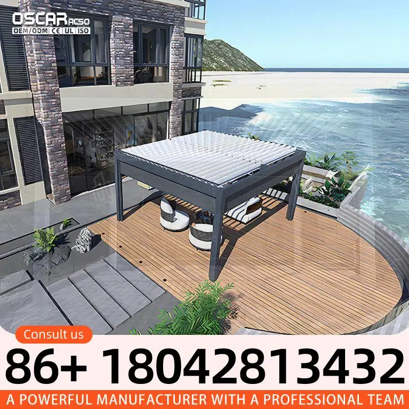 16x16 Feet Wall Mounted Outdoor Pergola Ideal for Backyard Patio Balcony with Gazebo Pavilion Features pergola