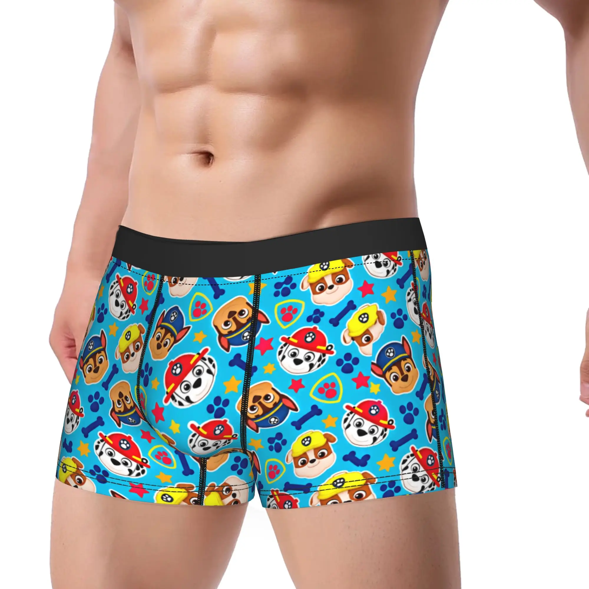 Paw Dogs Puppy Head Icon Collage Art Shorts Briefs  Underwear High Quality Man Soft Trend Boxershorts Print Oversize Underpants