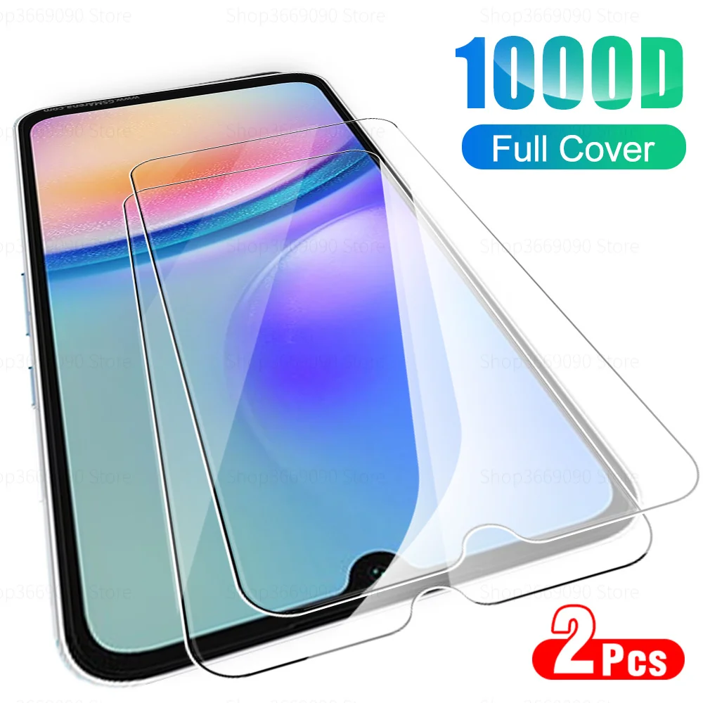 2PCS Tempered Glass Case For Samsung Galaxy A05s A05 A15 4G Screen Protector For Samsung A25 A35 A55 Phone Protective Film Cover