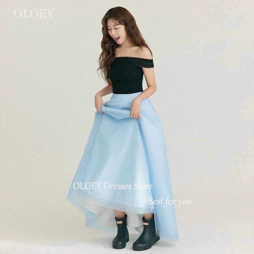 

OLOEY Contrast Color Korea Wedding Reception Dresses A-line Floor-Length Evening Dresses Custom Made Elegant Photo Shoot Dresses